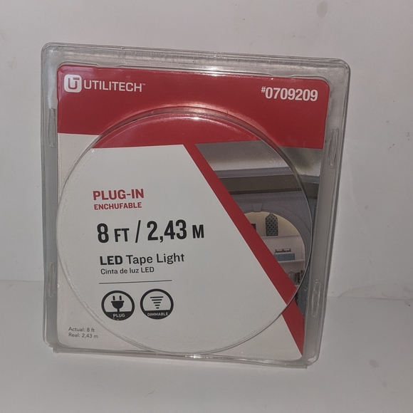 Utilitech Plug-In 8 Feet COB LED Tape Light #0709209 4000K Lumens Dimmable - Picture 1 of 3